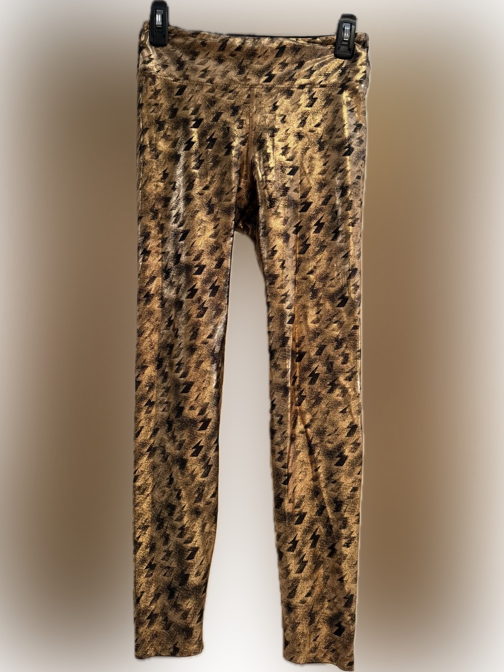 Heroine Sport Athletic Bronze/Black Bolt Metallic Leggings